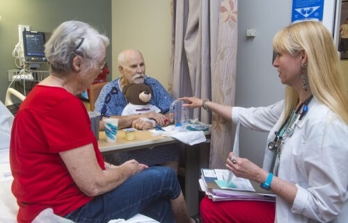 Kathy Soderlund with a patient